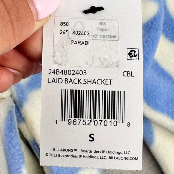 Billabong Laid Back Shacket Womens S NWT Oversized Fleece Floral Swirl Beach - Picture 5 of 8